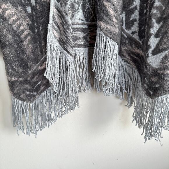 Lucky Brand Fringed Brushed Knit Cardigan Sweater Boho Southwest Open Front S - Picture 4 of 10